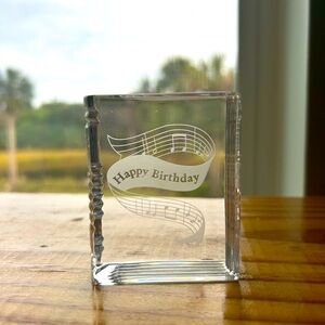Stuart Crystal Paperweight Book Memento Collection Happy Birthday Keepsake